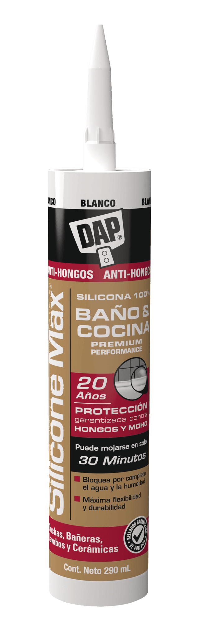 Imagen de DAP® SILICONE MAX™ Sellador de Silicona Premium para Baños y Cocinas